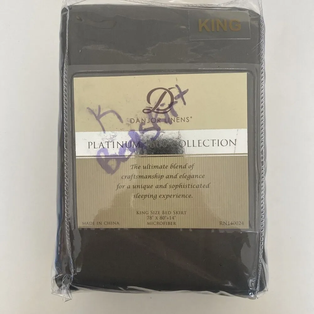 Hotel Luxury Bed Skirt Danjor Linens Platinum 1800 Collection King Size Gray